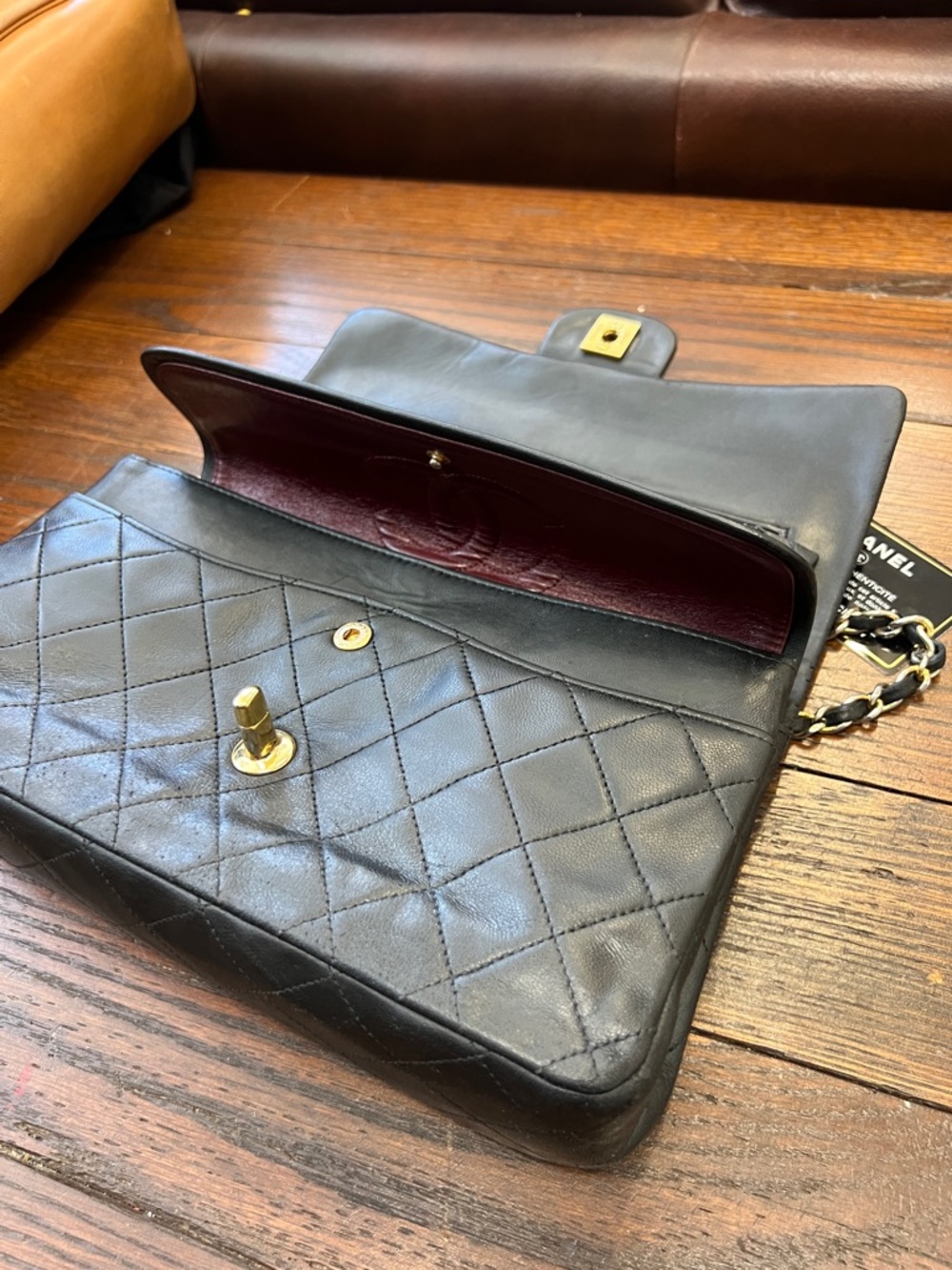 CHANEL Black Quilted double flap bag - Picture 10 of 16